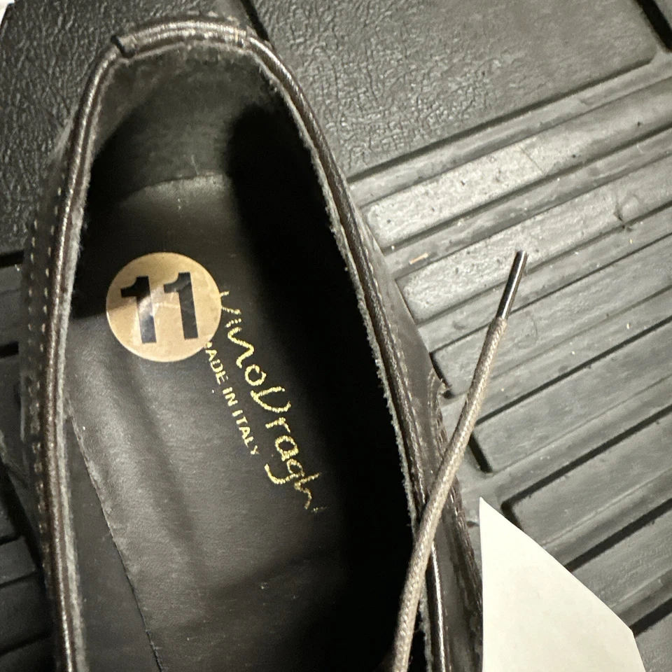 Zapatos para hombre Dino Bigiono marrón cuero nuevo con cordones talla 11-45 hechos a mano en Italia Foto 3 de 4