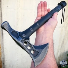 Tactical Combat Throwing Fixed Blade Tomahawk Axe Stonewash Hammer Hatchet Knife