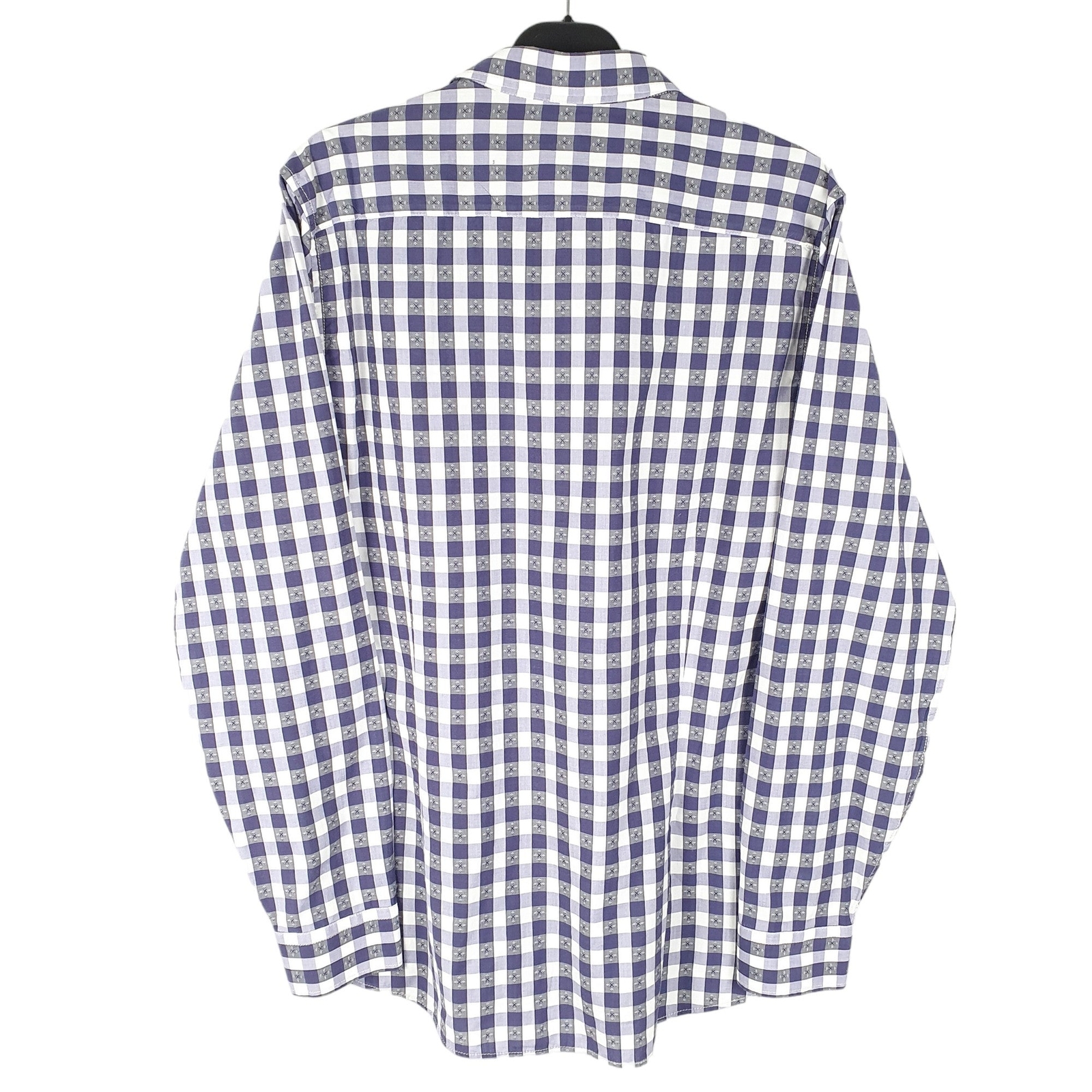 TED BAKER Blue Check Shirt Long Sleeve Casual Cotton Mens M image 3