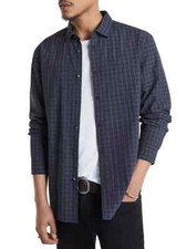 NWT 348 John Varvatos Dyer Long Sleeve Shirt In Ink Blue Size: Small
