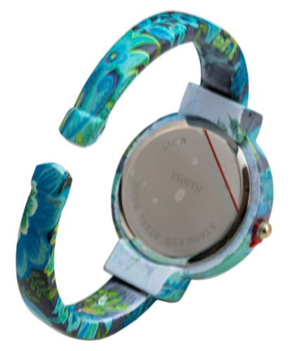 Blekon Collections Analog Quartz Womens 32mm Case Floral Design Cuff Bange Watch - 第 51/60 張圖片