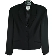 Vtg Y2K Renfrew Tailored Blazer Womens 4 Black Structured Nipped Waist Corp Goth