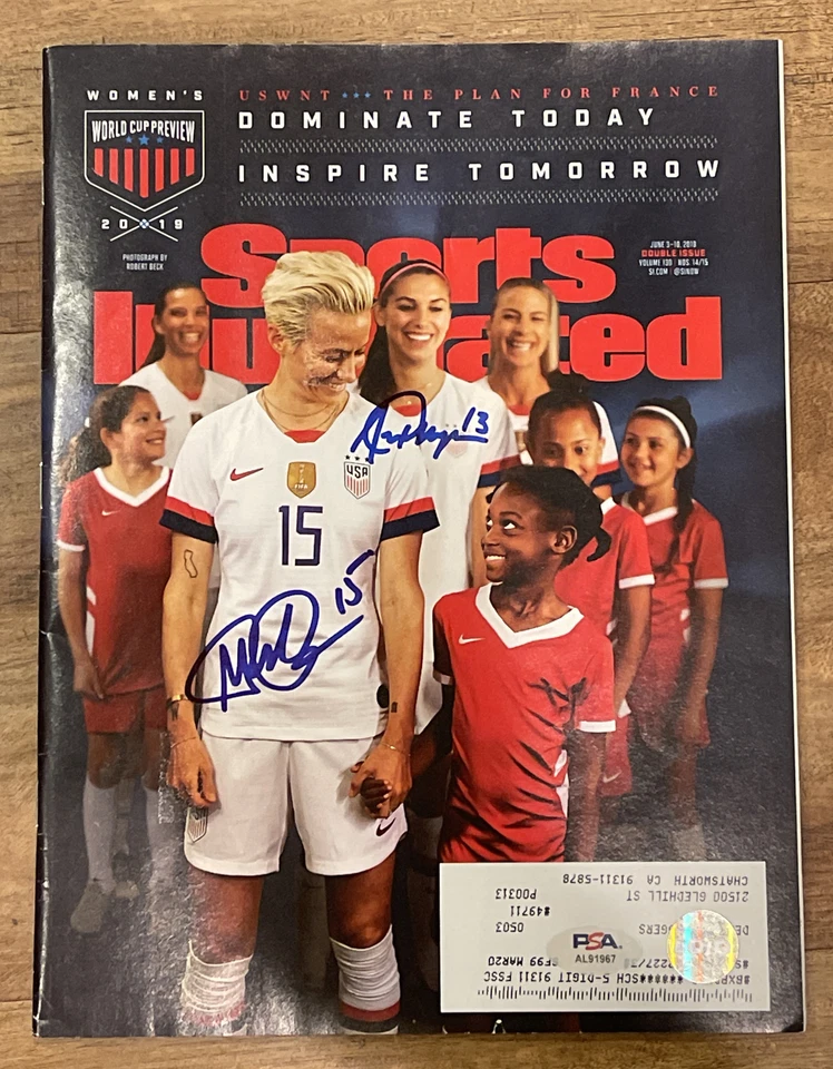 ALEX MORGAN, MEGAN RAPINOE SIGNED Sports Illustrated Magazine LoJo PSA/DNA COA - Image 2 of 4
