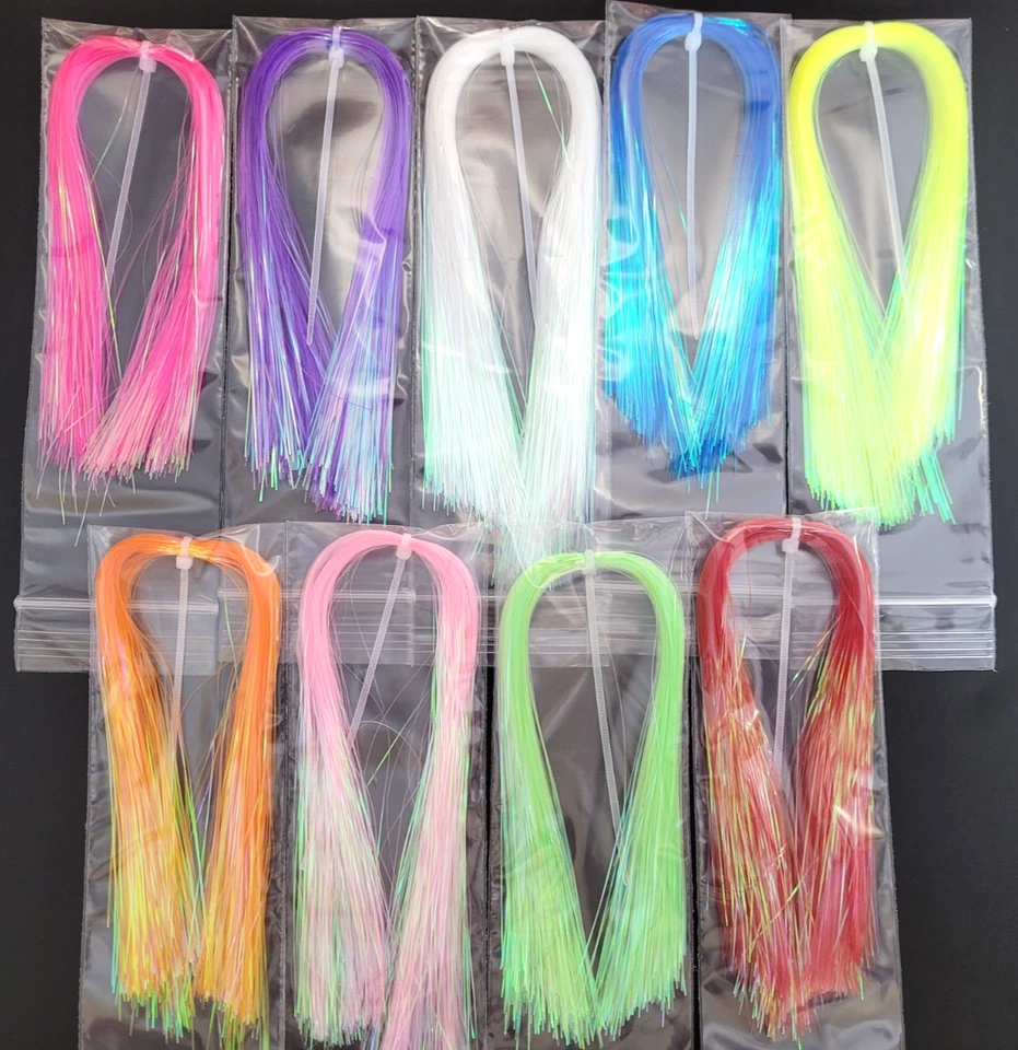 FLASHABOU ICE WING - Materiais para amarrar moscas - 9 CORES - Enfeite UV - 0,5mm x 9 pol. - Imagem 2 de 4