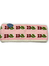 Vintage HANSEN CUSTOM KNITS PINK Headband Ear Warmer Design Knit Headwear NOS