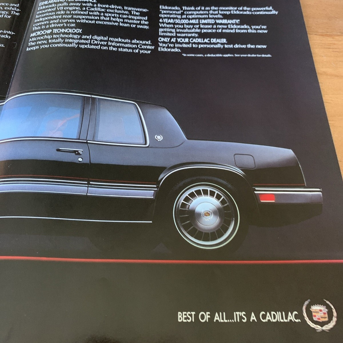 1986 Cadillac Eldorado Black Centerfold Vintage Ad | eBay