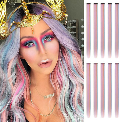 Bunte Haarverlängerungen: Synthetische Damen-Extensions
