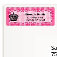 Couture Princess Birthday Party Personalized Return Address Stickers - 27 labels