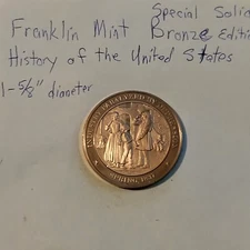 Franklin Mint US History Bronze Medal INDUSTRY PARALYZED BY DEPRESSION 1837