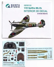 QD35133 Quinta Studio 1:35 Spitfire Mk. Vb Interior 3D Decal for Border Model