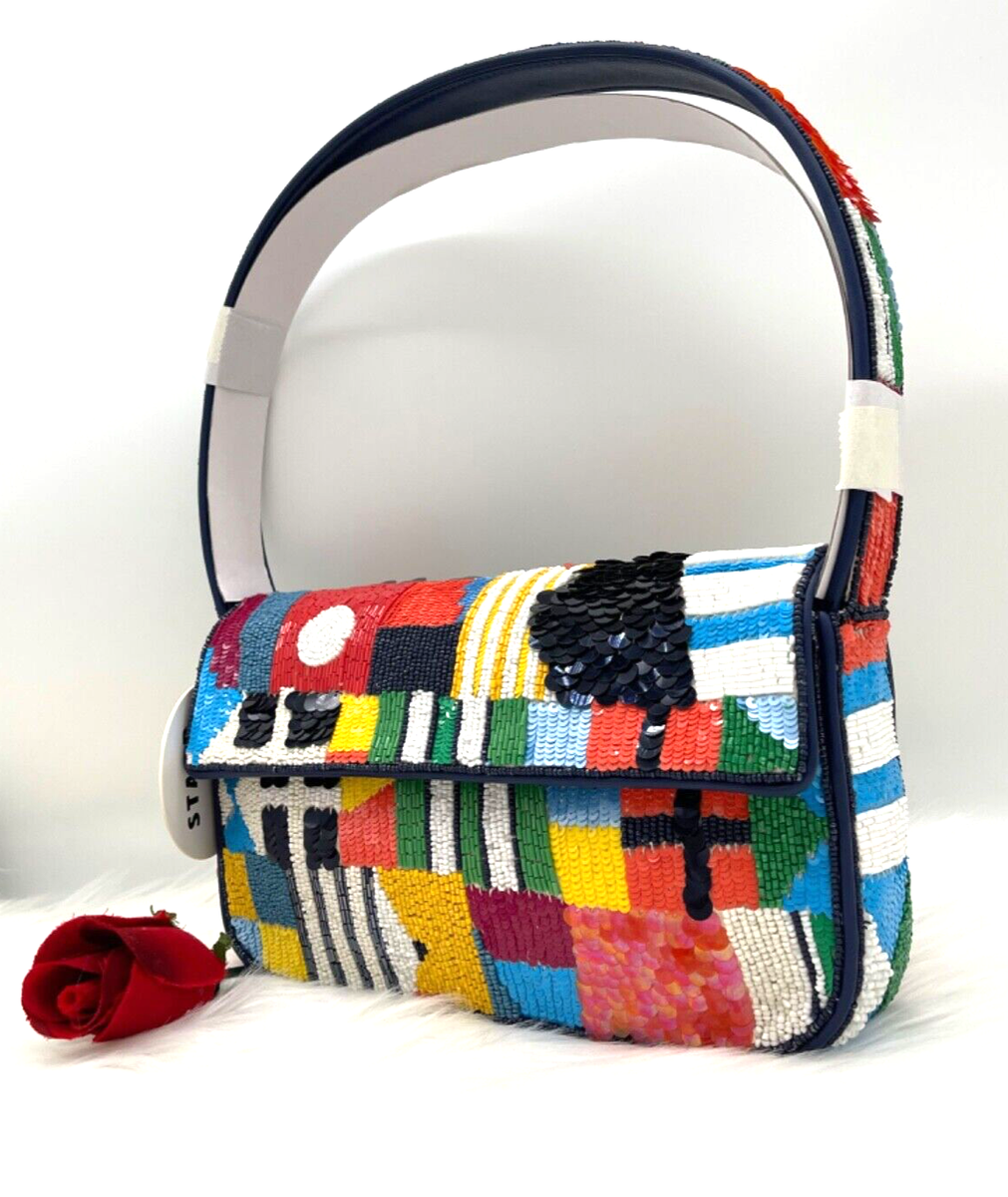 AUTH NWT Staud Tommy Glass Bead Sequin Shoulder Bag In Sails UP ~NEW  Arrival~