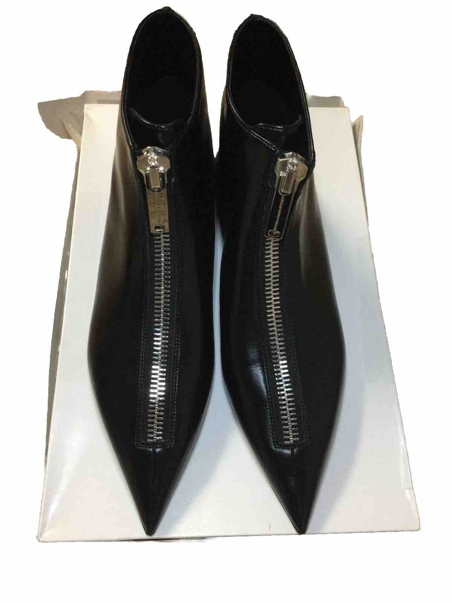 Stella McCartney Zipit Women's Black Leather Pointed Toe Stella McCartney Zipit Women's Black Leather Pointed Toe