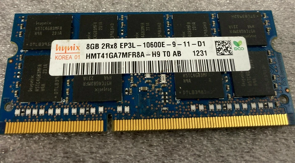 Hynix 8GB EP3L-10600E 2Rx8 DDR3-1333MHz HMT41GA7MFR8A-H9 SoDimm Memory - Image 2 of 4
