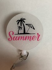 Retractable Badge Reel ID Holder - Summer Time Beach Fun