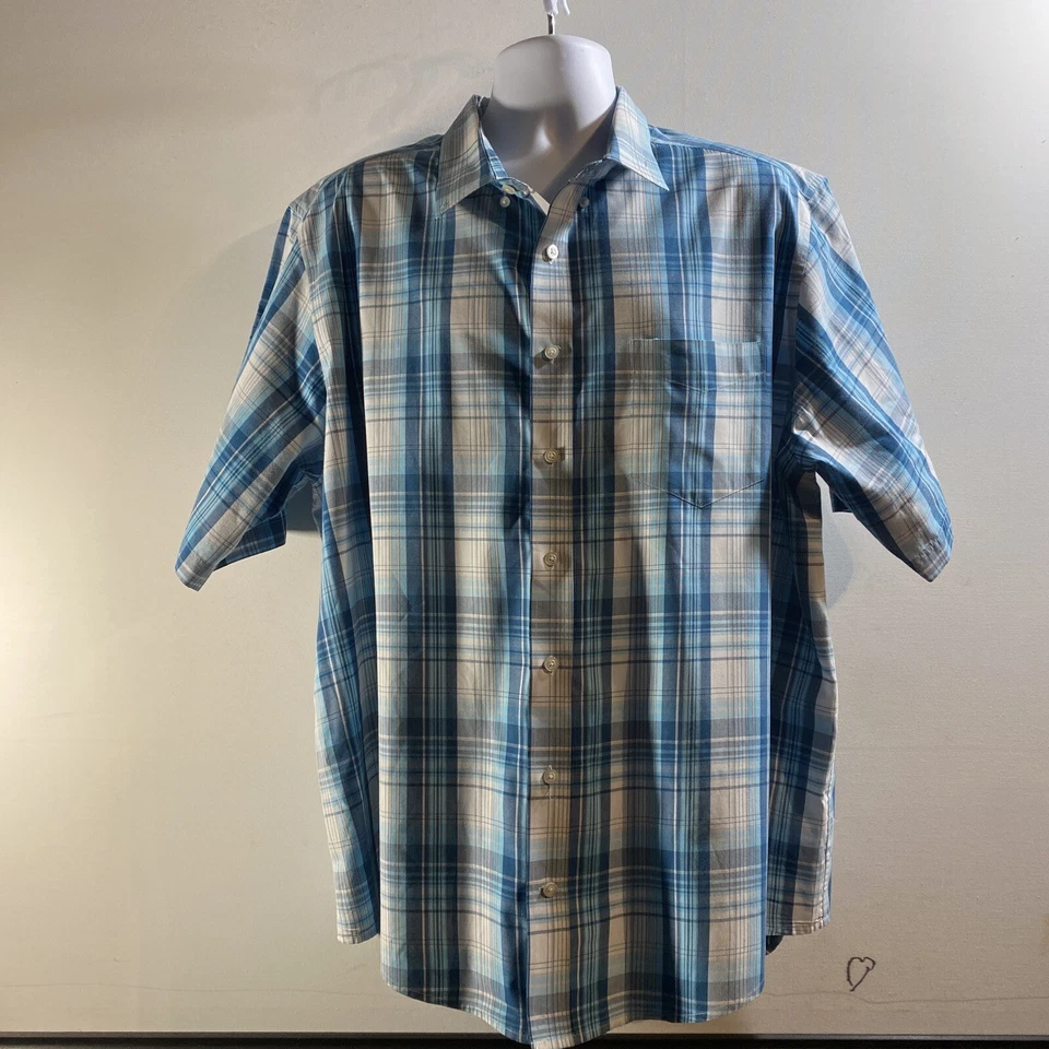 George Men's Short Sleeve Casual Dress Shirt Business Classic Button Up 2X 50-52 - Image 2 of 4