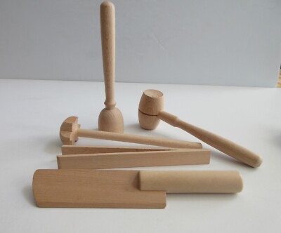 Wooden Children's Kitchen Playset Utensils 5 piece Chef Tools