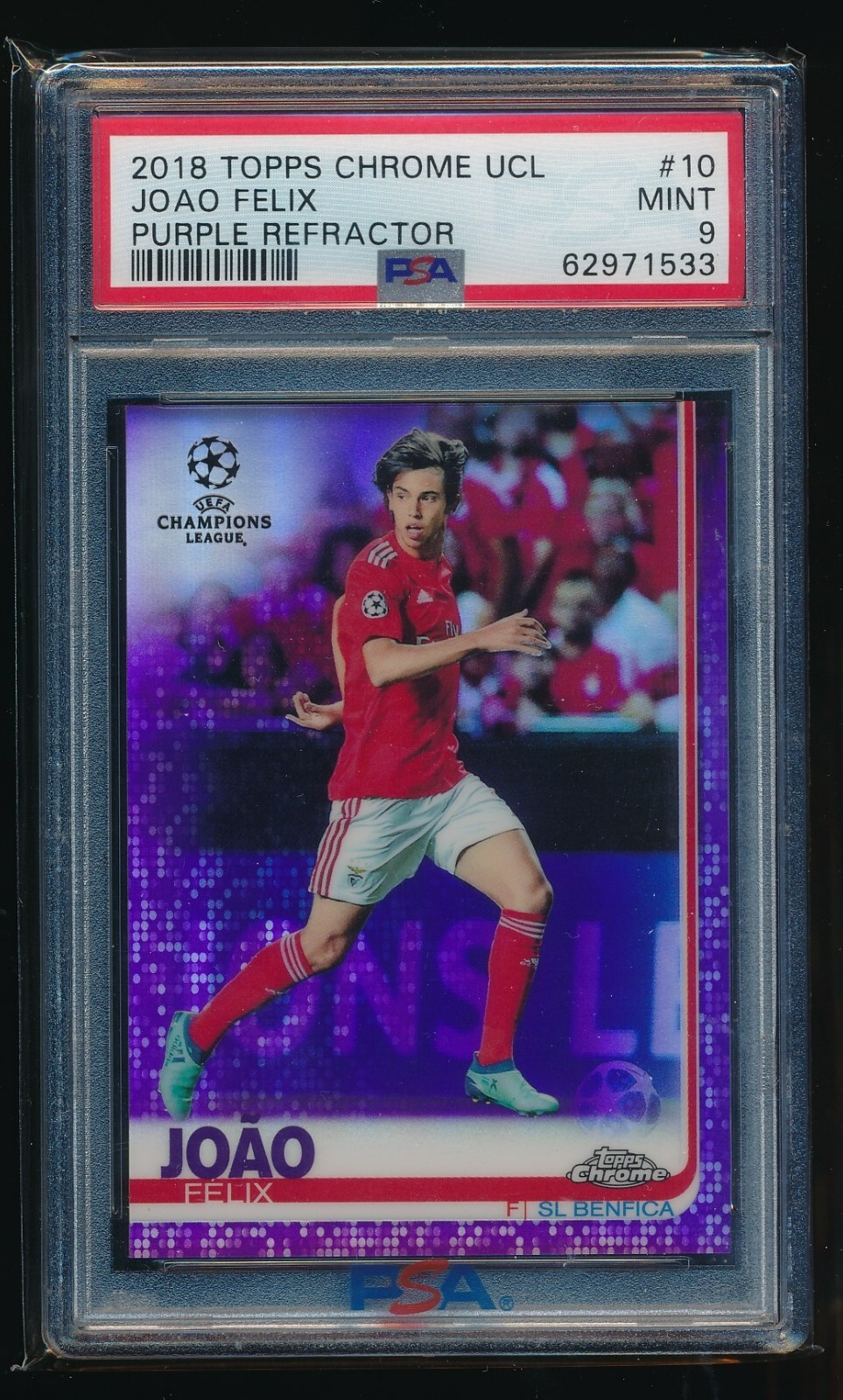 2018-19 Topps Chrome UEFA Joao Felix RC /250 Purple Rookie PSA 9 Mint #10