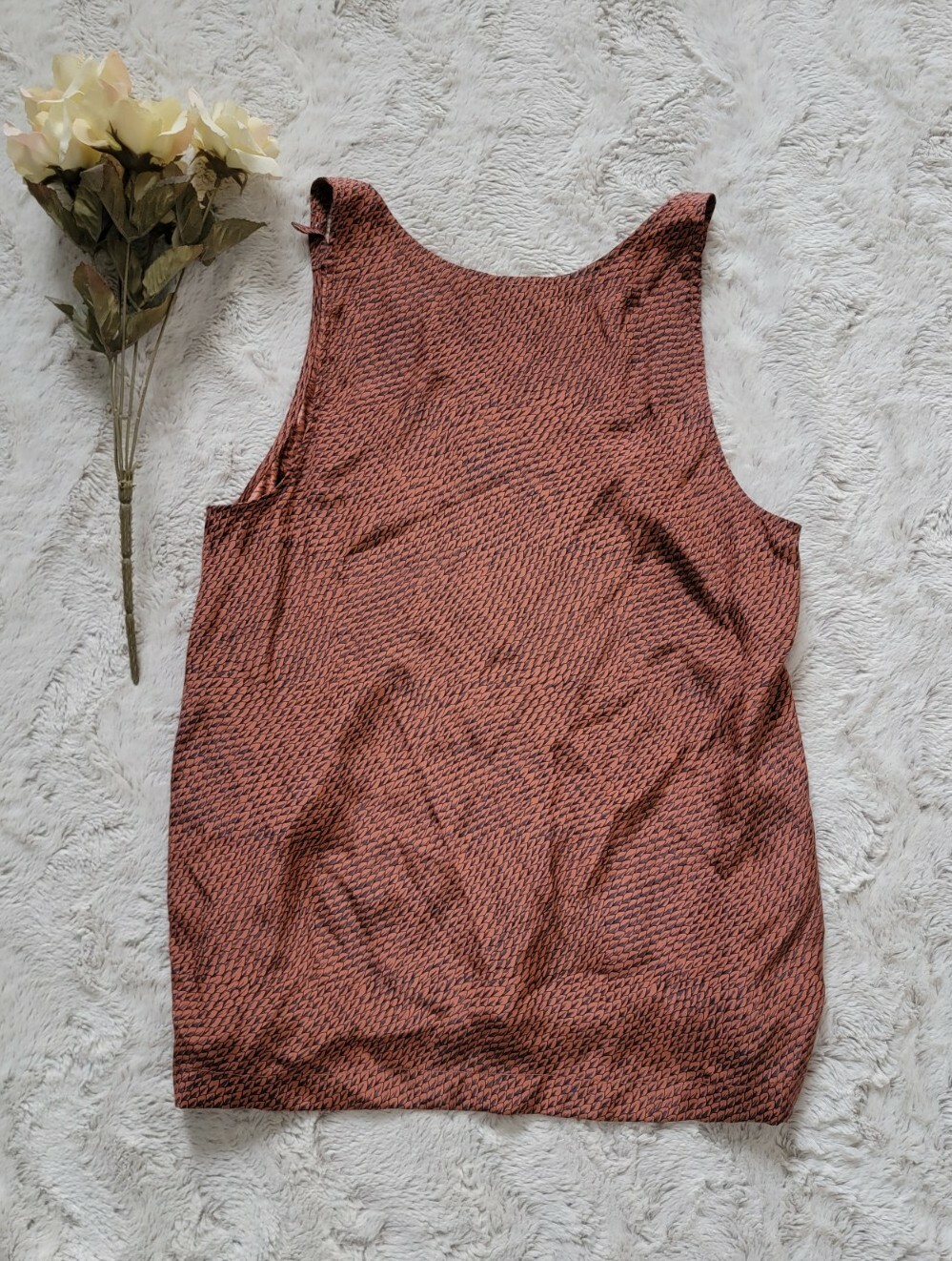 Joie 100% Silk Burnt Orange Geometric Sleeveless Blouse Size XS | eBay