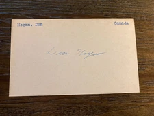Don Hogan Cleveland Barons Quebec Aces signed autograph Hockey 3x5 index card