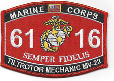 4.5" MARINE CORPS MOS 6116 TILTROTOR MECHANIC MV-22 EGA EMBROIDERED PATCH