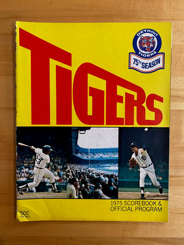 1975 Detroit Tigers Scorebook & Official Program vs California Angels
