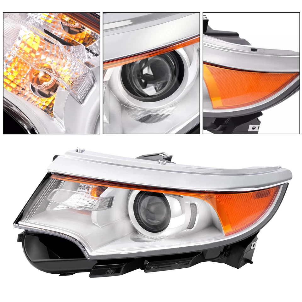 For 2011-2014 Ford Edge Halogen Projector Headlights Headlamps Pair Left & Right - Image 3 of 4