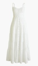 JCrew White Button-Front Maxi Dress In Eyelet Size 6