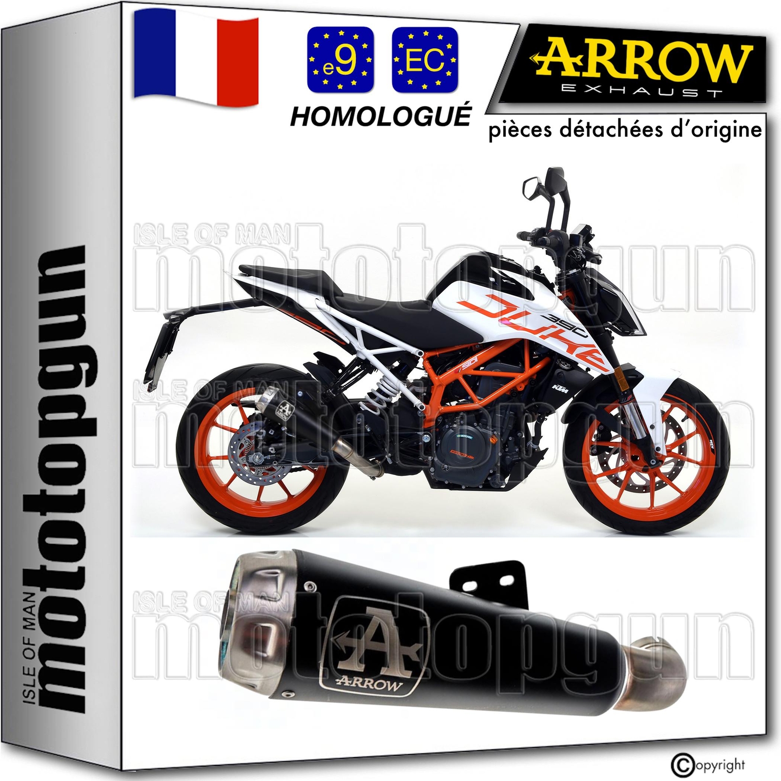 Silencieux Arrow Pro-Race nichrom noir pour virées urbaines en KTM Duke 390