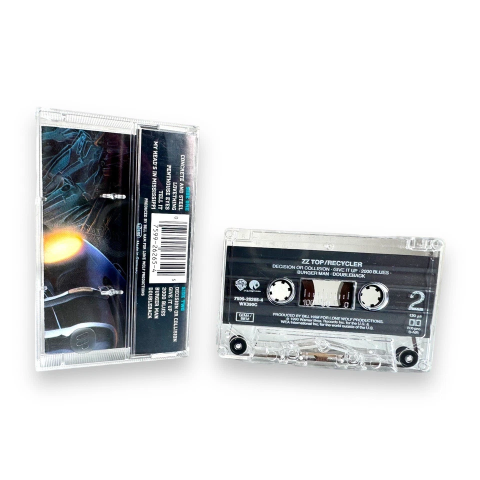 ZZ TOP RECYCLER CASSETTE Warner Bros. 7599-26265-4,WX 390C Blues Rock Pop Tape - Image 2 of 4