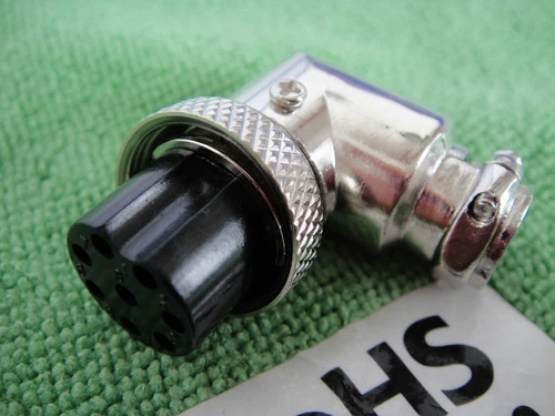 Military 8 Pin Aviation Right Angle Connector Ham Microphone Radio Plug Adapter