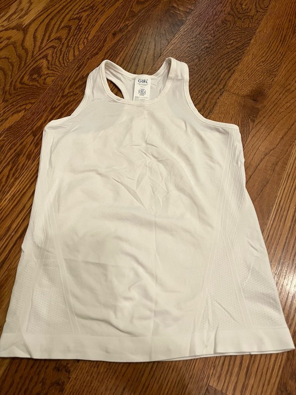 Athleta Girls White Active Tank Sz M 8-10 Limitless Racerback….preowned
