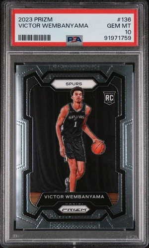 Victor Wembanyama Rookie 2023 Panini Prizm #136 RC PSA 10 GEM MINT