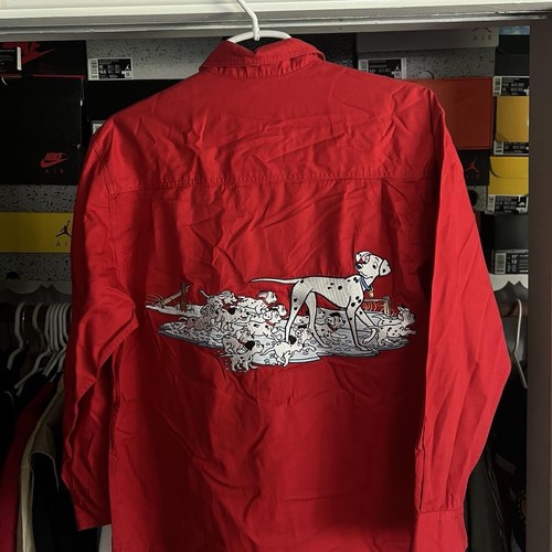 Vtg Mickey Inc Long Sleeve Button Up 101 Dalmatians Mens Sz Small