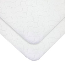 Baby Company 2 Pack Waterproof Reusable Embossed Quilt-Like Flat Crib Protect...