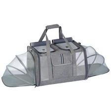 Cat Carrier for 2 Cats, Large Expandable Soft-Sided Pet Carrier Dual Compar...