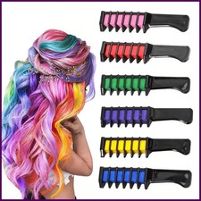 6-Piece Temporary Hair Dye Set, New Chalk Comb Temporary Washable Hair Dye