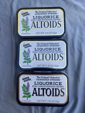 Altoids Liquorice Mint Tins 3 Used Empty Collector Tin -Rare Hard to Find