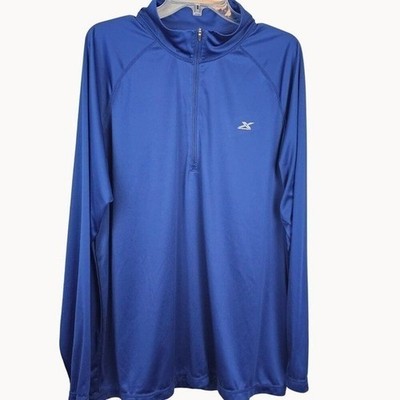 GSX Gander Mountain Quarter Zip Pullover Mens XL Blue Athletic Athleisure