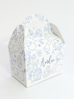 Personalisierte Toile Osterhase Küken Leckerli Box Mittagessen Gastgeschenk Goodie Bag