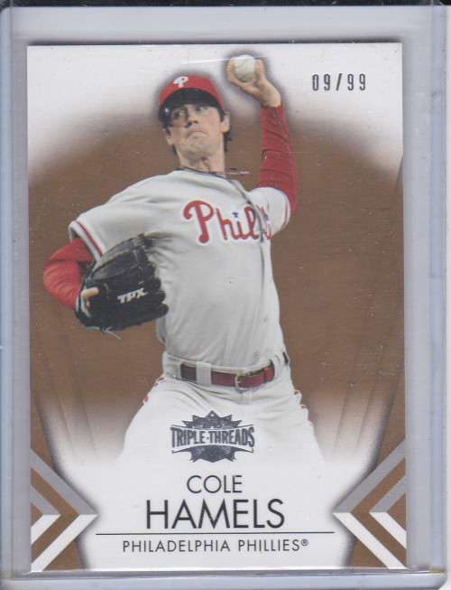 2012 Topps Triple Threads Gold #75 Cole Hamels 09/99