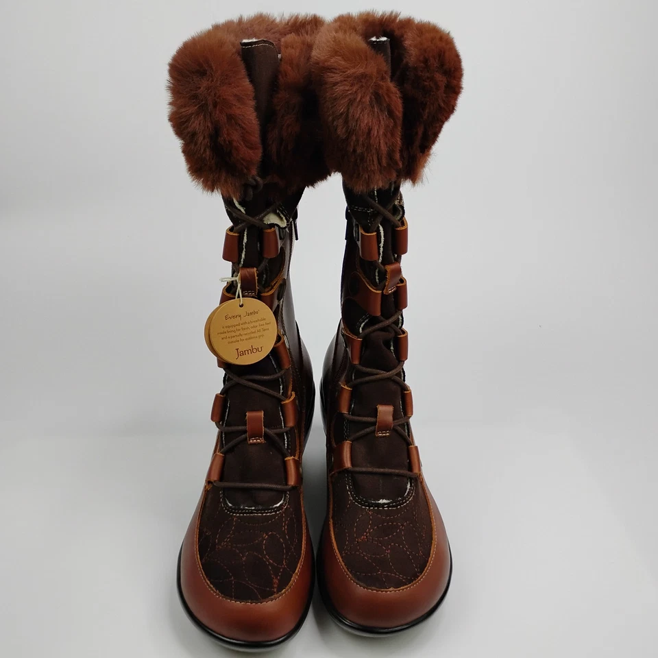 Jambu Cruise-Encore Botas de Nieve para Mujer 9.5 M Invierno Marrón Cuero Imitación Piel NUEVAS Foto 2 de 4
