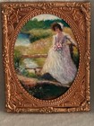 Lot Of 3 Antique Pictures And One Original Painting In An Antique Frame — photo 4