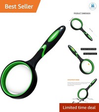 Magnifying Glass 10X Handheld Reading Magnifier Non-Scratch Glass Lens