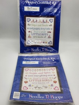 Needles 'n Hoops Needlework Kits Lot Sugar & Spice #375 + Snips & Sails #376 New