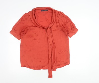 Basic-Bluse Damen UK Größe M Zara Basic Rot