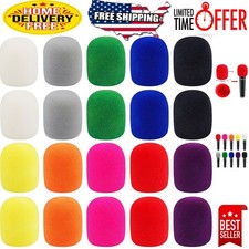 20-Pack Colorful Disposable Microphone Covers - Soft Foam Windscreen Set