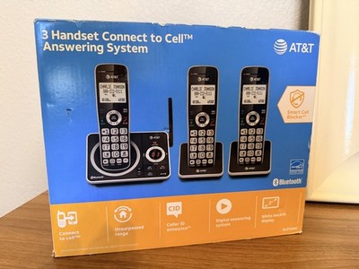 AT&T 3 Handset Connect to Cell Answering System Bluetooth DLP72362 Open Box