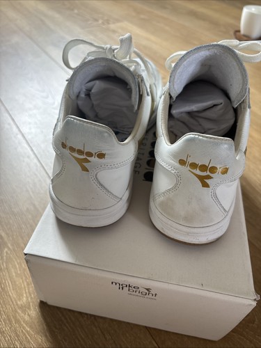 Diadora Borg Elite Premium Trainer White/Gold Size 9 with box. - Picture 3 of 10