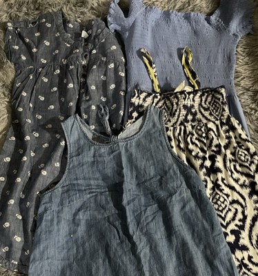 Planet Gold Old Navy Roxy Girl Girls Dress Lot M Blue Floral Button-Front