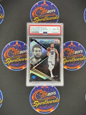DOMANTAS SABONIS 2021 Panini Black #61 Platinum 1/1 PSA 8 Kings SP
